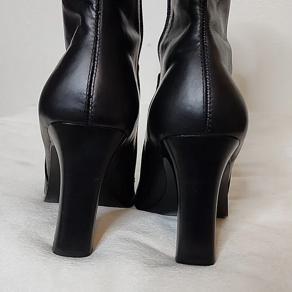 Vintage Steve Madden Josie Leather Boots Y2K 90S Ankle Booties Black Heeled RARE - Picture 11 of 15